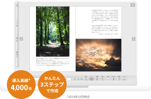 導入実績4,000社 / かんたん3ステップで作成