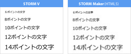 STORM VとSTORM Maker(HTML5版)の変換比較